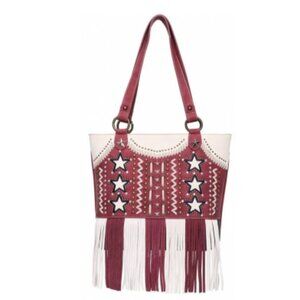 NWT Montana West US Star Conceal Carry Tote, Red, 13.5' x 4.5' x 12.5", Drop 11"